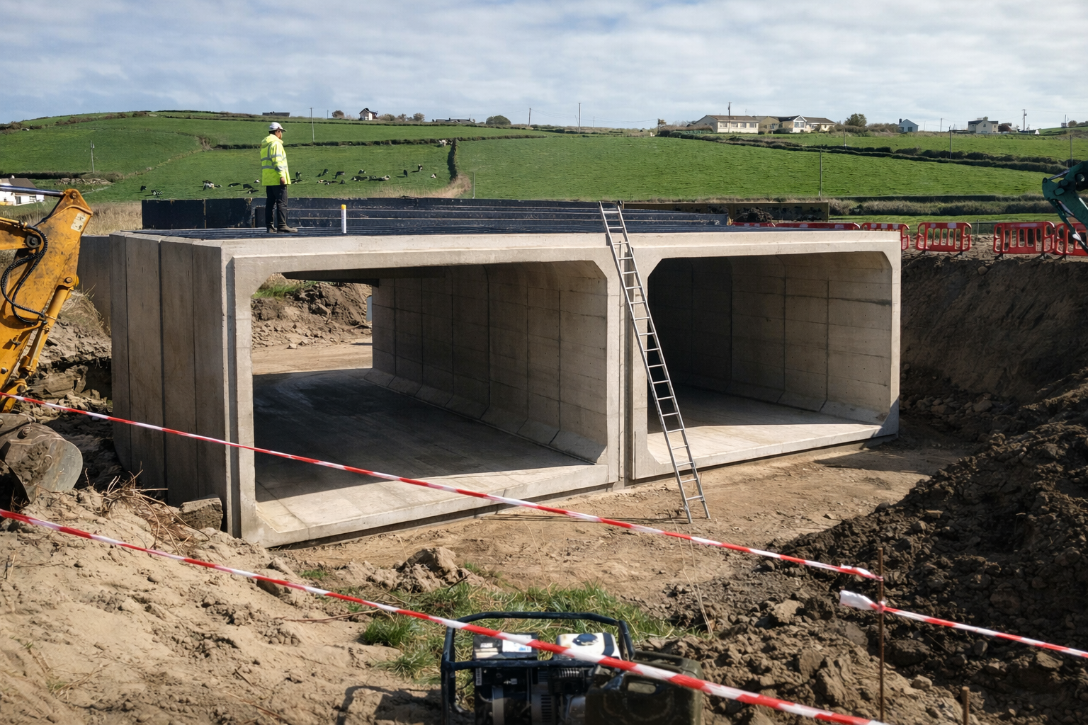 railway culverts, culvert, box culvert, concrete box.